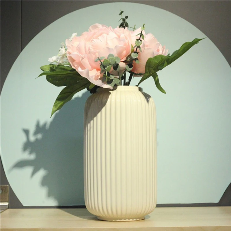 

White Vase Ceramics Vases Minimalist Modern Terrarium Nordic Simple Living Room Flower Pot Decoration Home Decor Decoracion