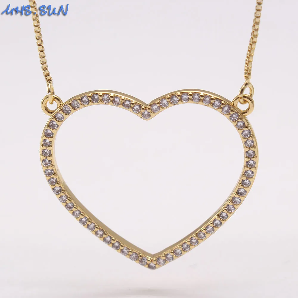 MHS.SUN модное ожерелье с подвесками в форме сердца из циркония для женщин и девушек