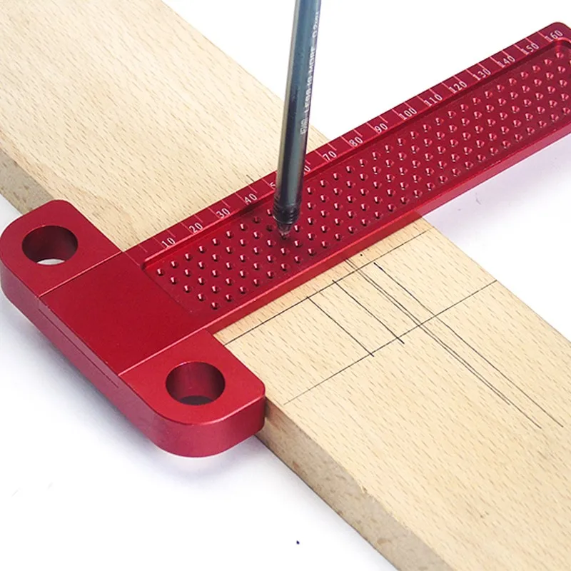 Woodworking Scribe 60-400mm T-type Ruler Hole Scribing ruler Aluminum alloy Line Drawing Marking Gauge DIY Measuring Tools | Инструменты