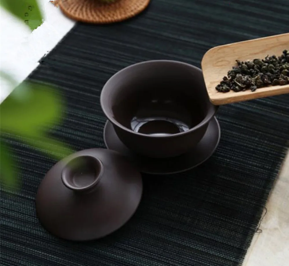 1 фиолетовый шт Барро Gaiwan китайский чай чашки Kong Fu чайная посуда ремесло чай игра аксессуары