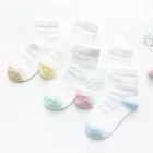 Носки хлопковые короткие, для мальчиков и девочек, 0-24 месяцев, 5 парЛот, красивое Сетчатое украшение