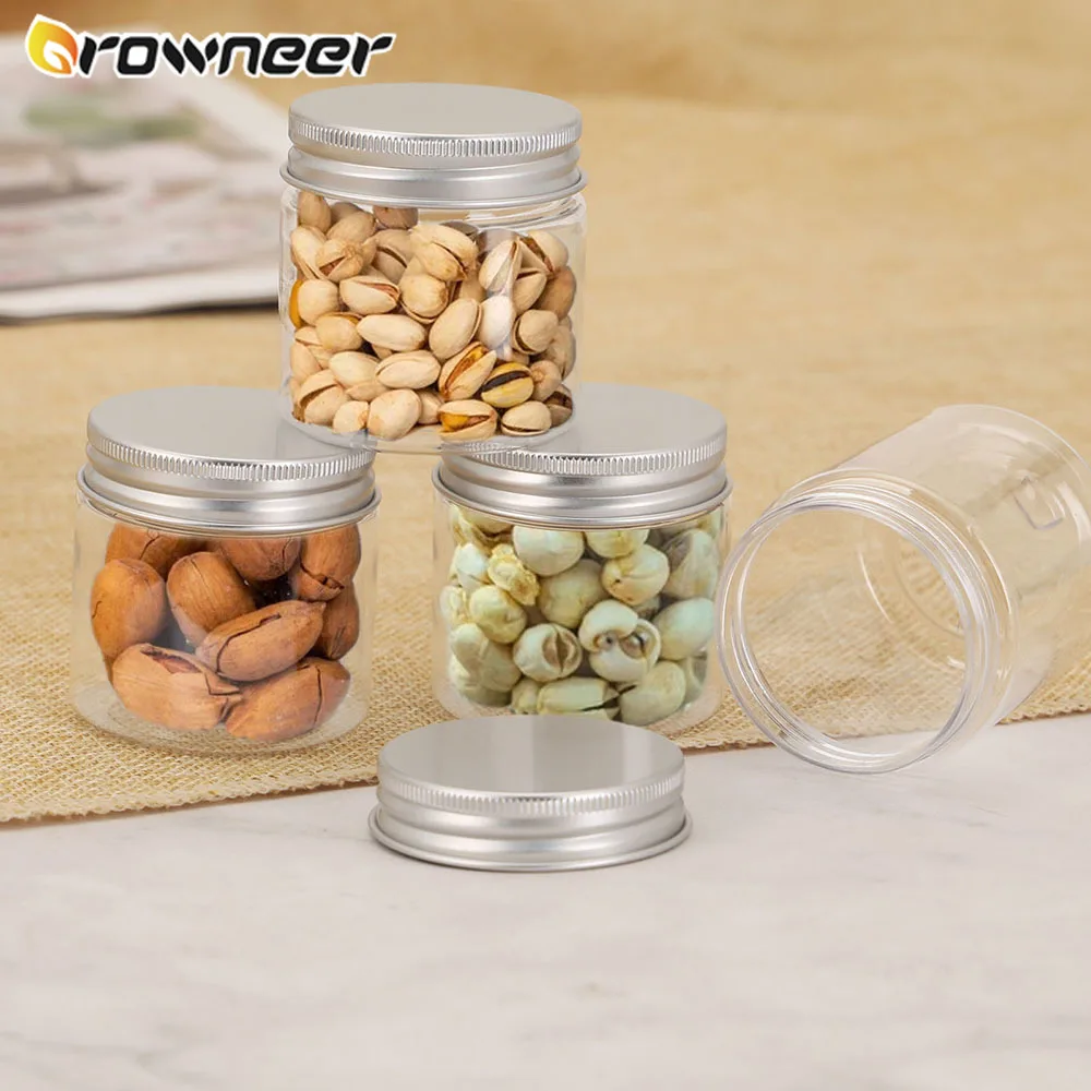 

20pcs 30/50/60/80/100/120/150ml Empty Plastic Clear Cosmetic Jars Makeup Container Jar Sample Pot Container Kitchen Storage