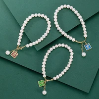 925 sterling silver natural pearl ladies bracelet gold plated cloisonne personality auspicious word simple temperamental