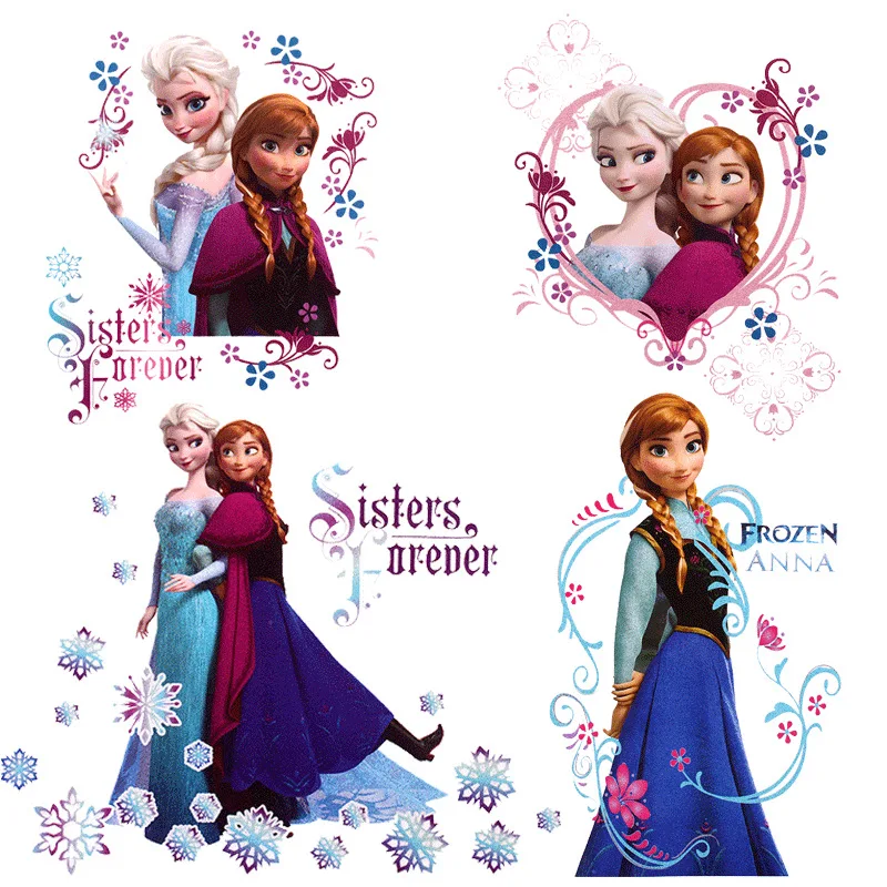 Appliques Frozen Elsa Anna Patches Party Decoration for Clothing Iron on Patch Eco-Friendly Clothes Stranger Things Heat Transf