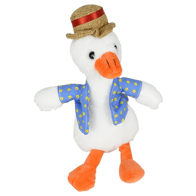 

Baby Novelty Toys Multiple Choice Duck With The Same Battery Model Learn Tongue Nodding Music Plush Straw Hat Repeat Duck Toy