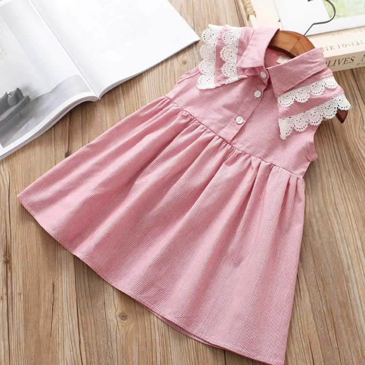 2022 Summer Children's Clothes Girls Dress Striped Ruffles Cotton Baby Girl Dresses For Kids Sleeveless Sundress | Детская одежда и
