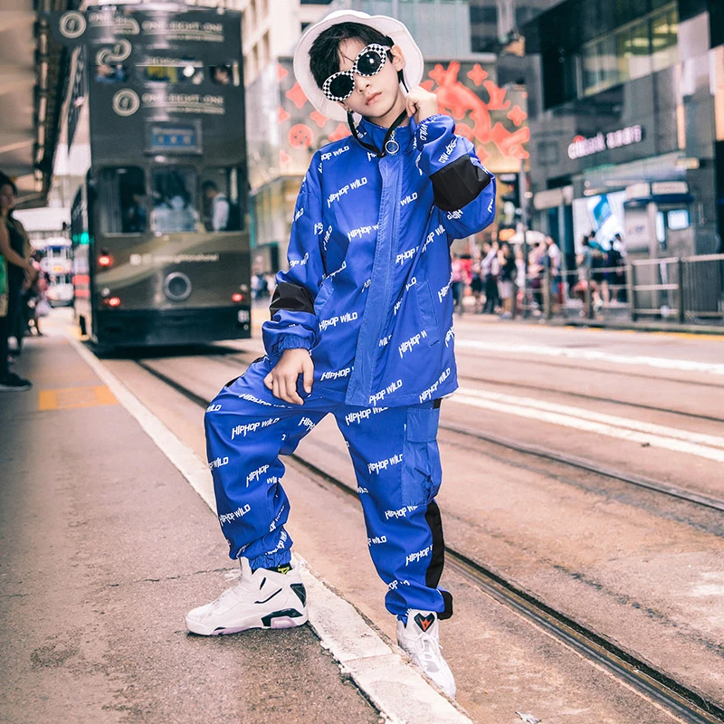 Танцевальные костюмы синего цвета для мальчиков одежда уличных танцев и