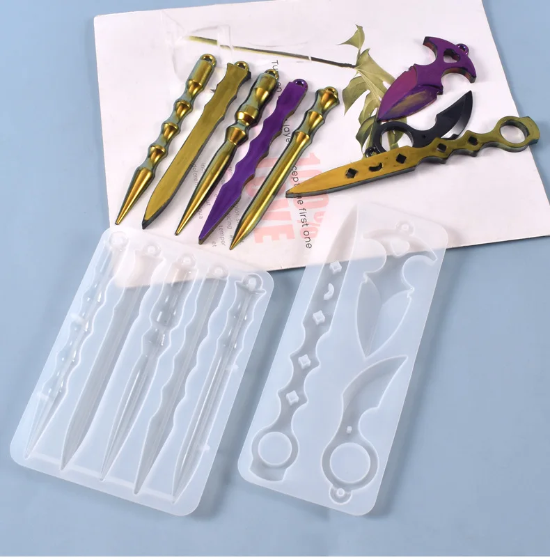 

DIY Crystal Glue Silicone Mold Hanging Key Chain Pendulum Table Defense Toys Silica Gel Mold Wholesale Keychain Jewelry Making