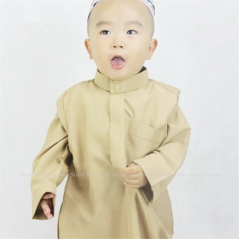 Мальчики Abaya молитва традиционная исламская одежда Арабские дети Jubba Thobe
