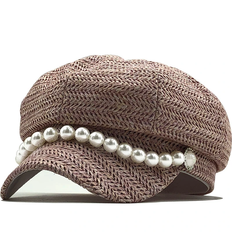 Весенне-летние шляпы от солнца для женщин одноцветная восьмиугольная кепка Newsboy