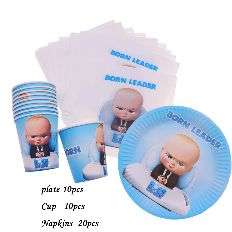 Boss40pcs 10 шт./компл. малыш Минни Бумага пластины салфетки под чашки вечерние поставки Baby Shower посуда День рождения украшения товары для дома - Цвет: Boss40pcs