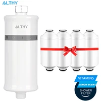 ALTHY Vitamin Shower Filter Water Purifier Lemon Scent- Bathroom Bath Water Softener Filter Chlorine Help Dry Skin Hair Loss