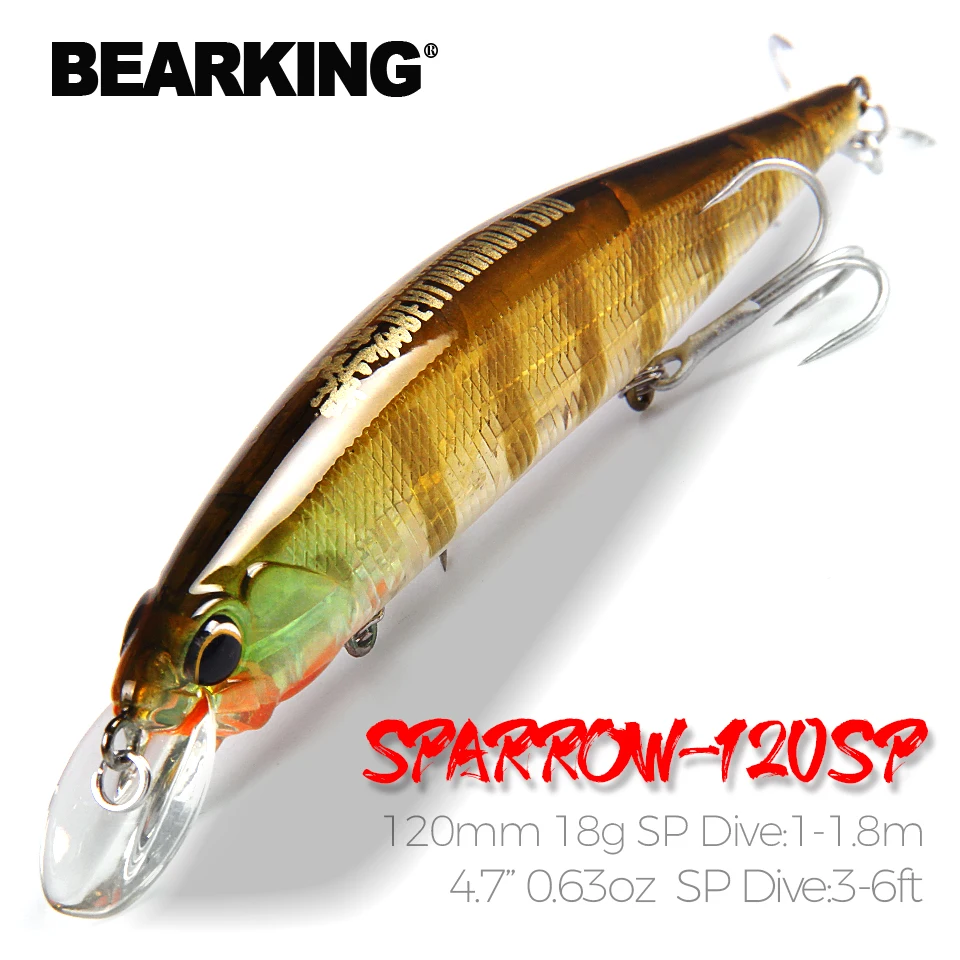 Bearking 120 мм 18 г популярная модель приманки для рыбалки, жесткая приманка, разные цвета на выбор, качественный профессиональный гольян