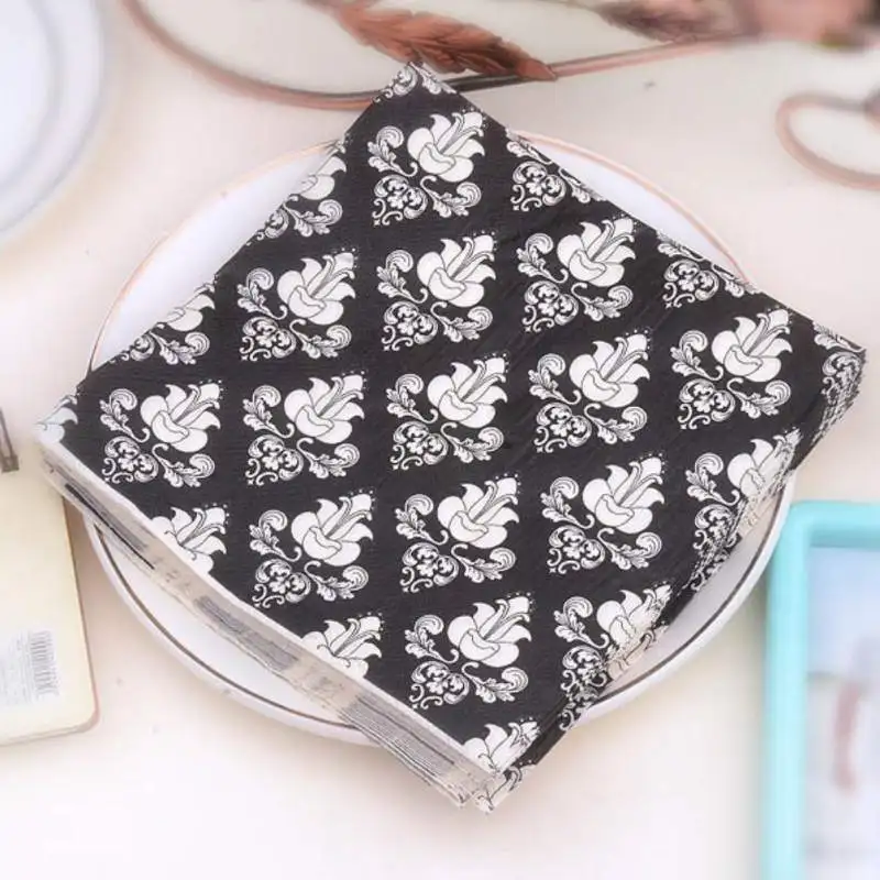 Вечерние бумажные салфетки декоративные для ужина одноразовые вечерние с