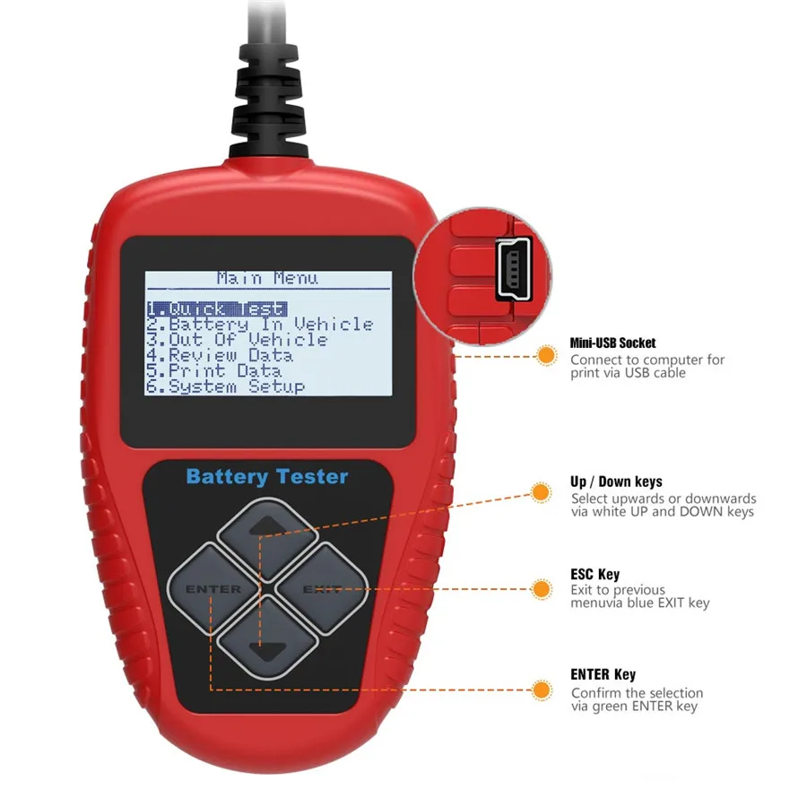 Автомобильный тестер аккумуляторной батареи QUICKLYNKS BA101 12 В|quicklynks ba101|vehicle battery tester12v