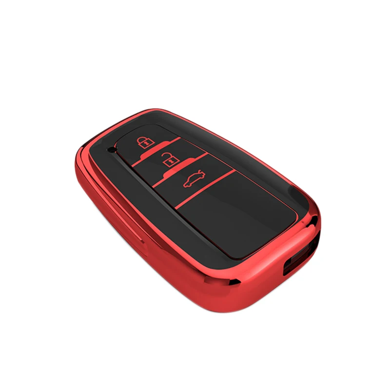 Чехол для автомобильного ключа из ТПУ с тремя кнопками Toyota Camry Corolla CHR Highlander 2017