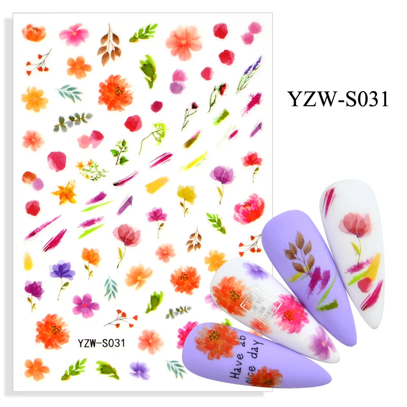 

3D Nail Art Stickers With Back Glue Decoration Manicure Gold Color Maple Leaf Nail Sticker Self-adhesive DIY Tips Decals