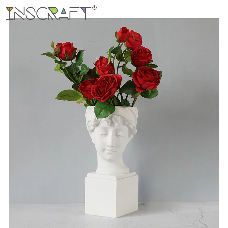 

Шикарные смолы скульптура, декор кистей для макияжа, косметические кисти для офисная ручка статуя Органайзер чашка для рабочего стола, иску...