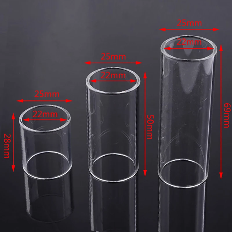 

28/50/69mm Transparent Guitar Glass Slide Guitar Finger Sliders Electric Guitar Pick Tube Knuckle Guitar Accessories