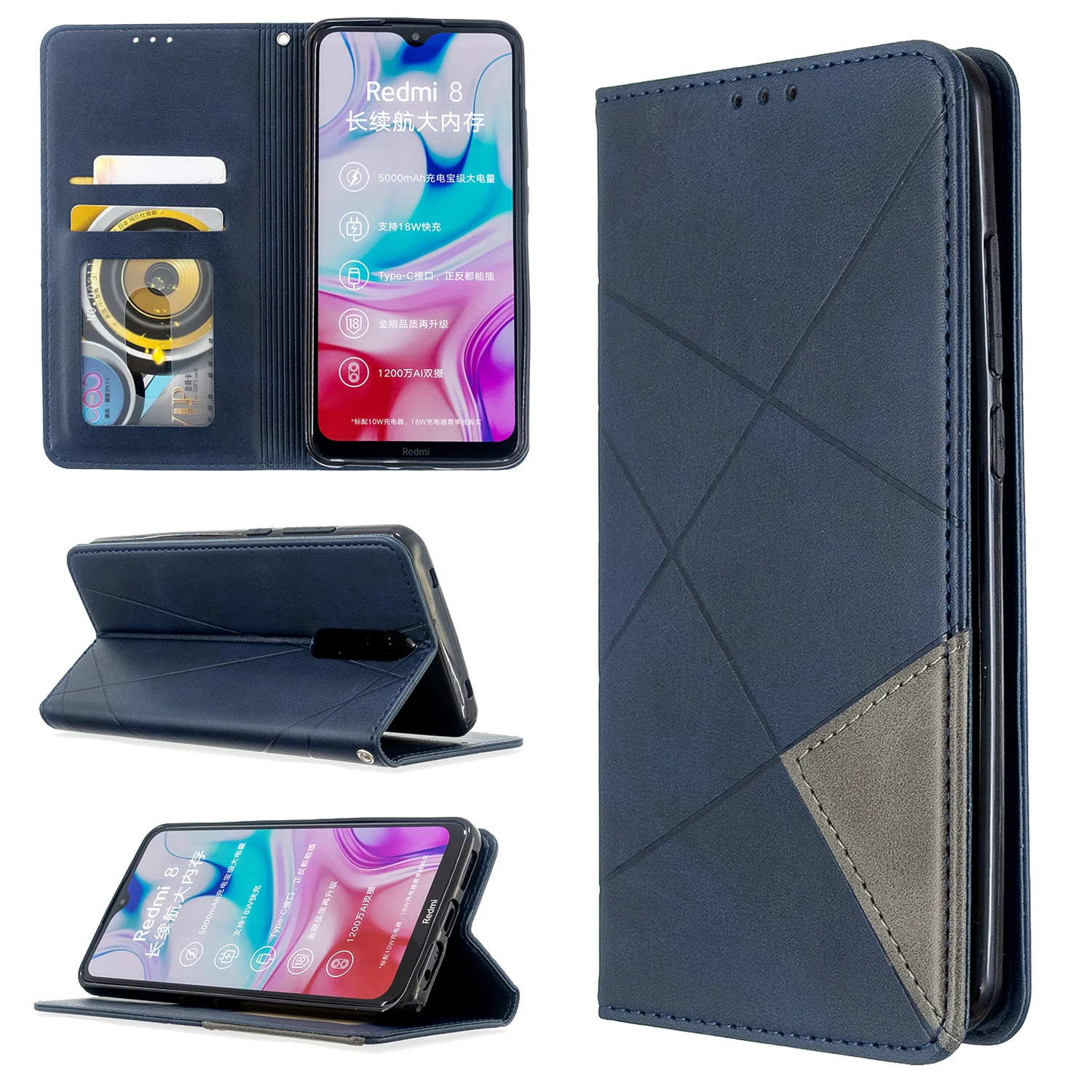 Роскошный чехол для Xiaomi Note 8T CC9 Redmi 8 8A Note8 10 Pro магнитный кожаный флип-Кошелек Чехол