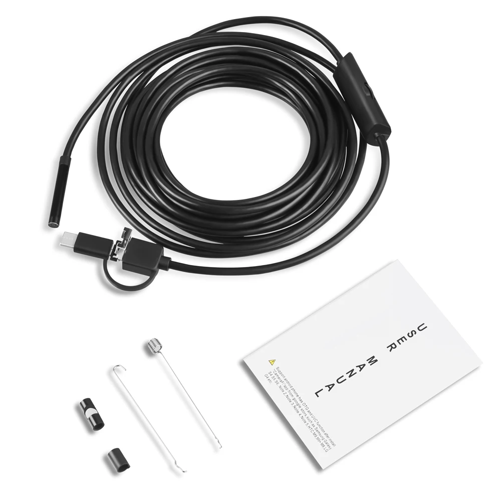 Мини-эндоскоп с USB-разъемом типа C гибкий жесткий кабель 5 мм/7 мм 1 м/1 м/2 м камера