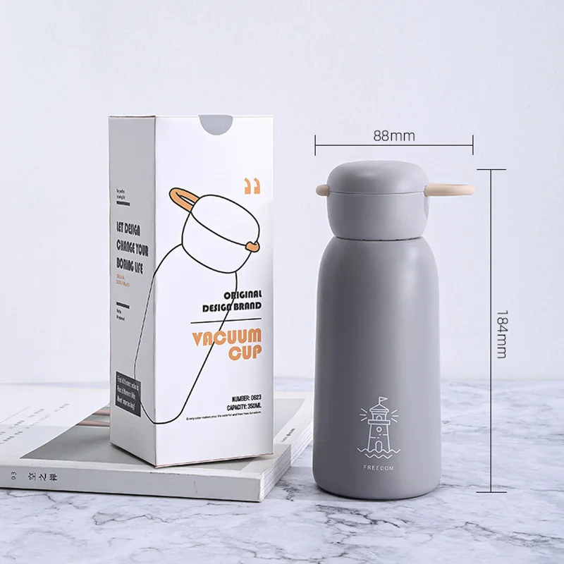 

350ml Vacuum Flask 304 Stainless Steel Insulation Mug Pot Water Bottle With rope Thermos Coffee Cup As Gift