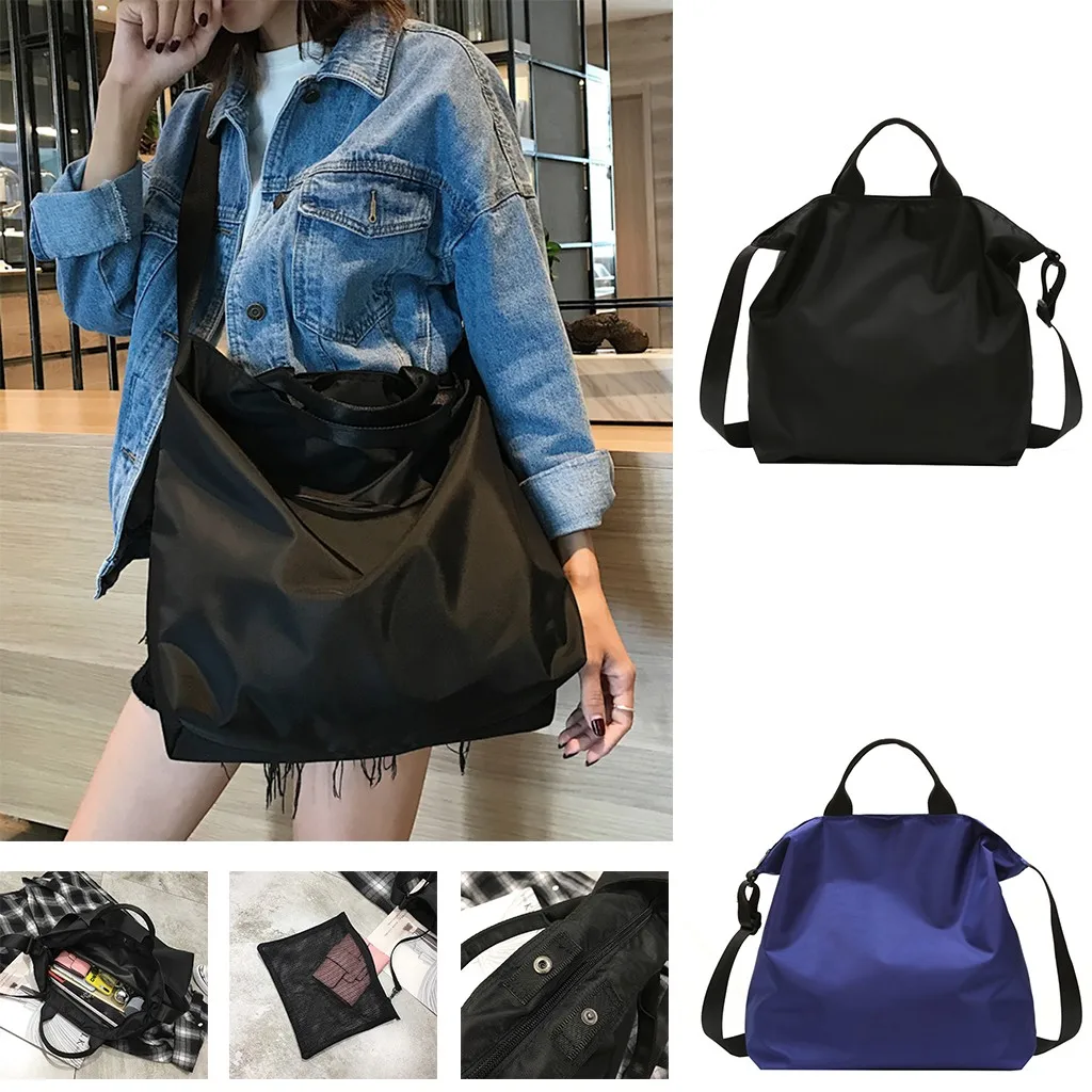 Нейлоновая сумка унисекс многоразовая для покупок цвет черный