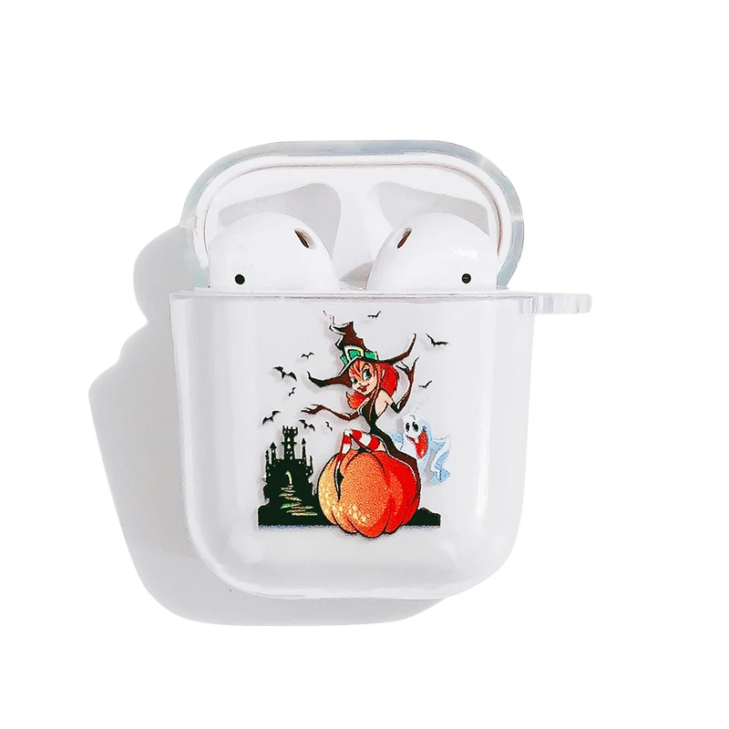 

Halloween witch wireless bluetooth headset protective cover TPU transparent soft shell suitable for airpods2