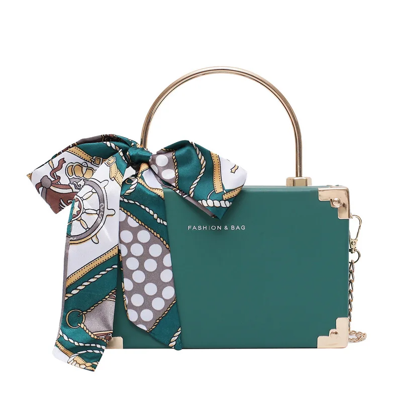 Модная сумка с металлической ручкой дизайнерская женская вечерняя сумочка-клатч