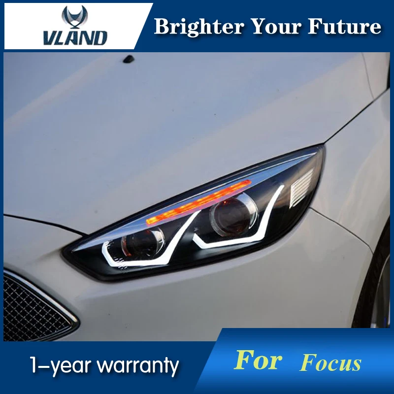 Автомобильные U образные фары ангельские глазки для Ford Focus 2015 2018 светодиодный