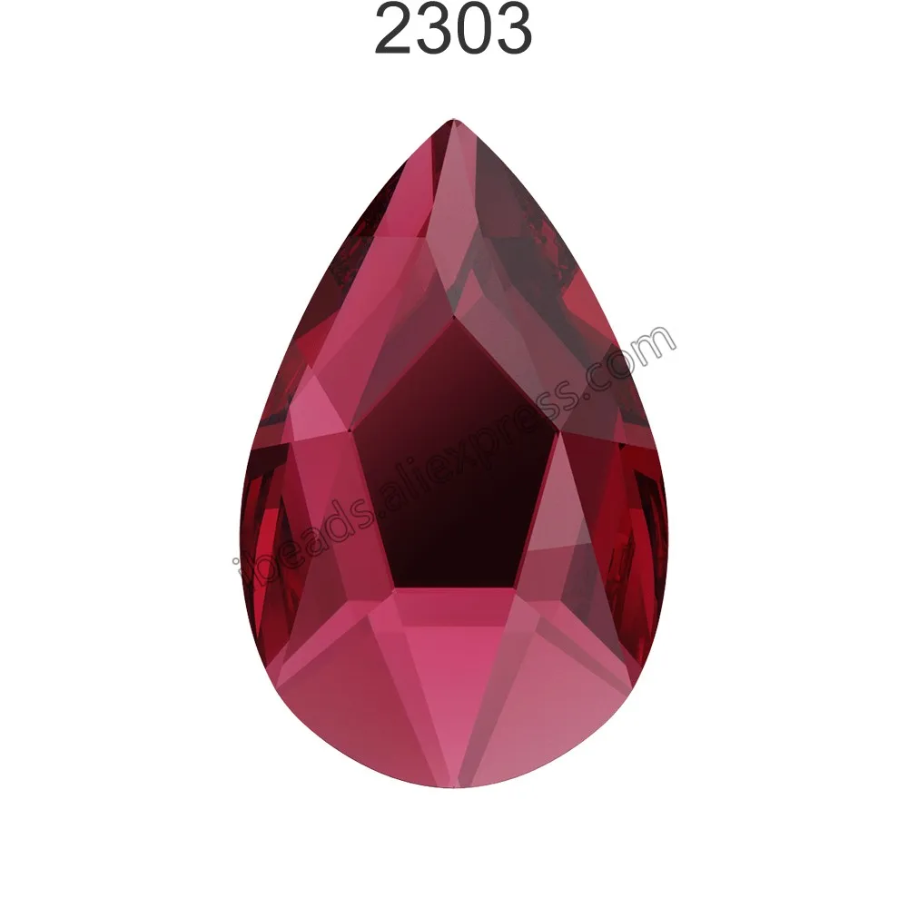 Оригинальные кристаллы Swarovski 2303 груша с плоской задней частью без горячей фиксации Стразы для дизайна ногтей DIY украшения одежды