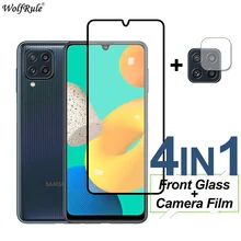 Full Cover Tempered Glass For Samsung Galaxy M32 M52 M12 A22S A22 Screen Protector Protective Camera Lens Film For Samsung M32