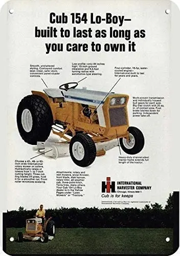 

1970 International Cub 154 Lo Boy Lawn Mower Tractor Metal Aluminum Sign Wall Decor Man Cave Bar