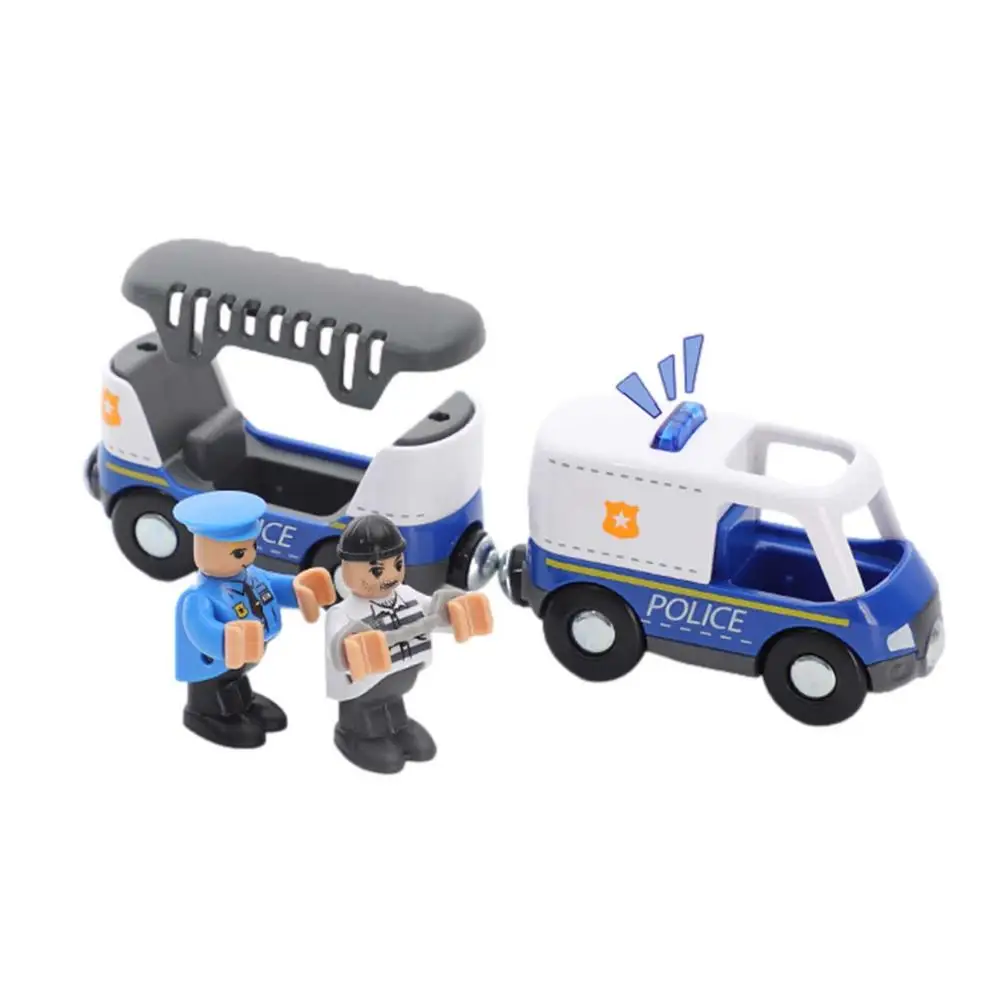 

Police Train Toy Magnetic Locomotive Compatible With Wooden Track