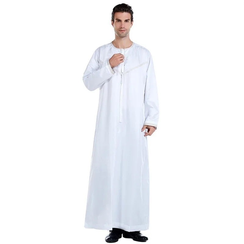 

Muslim fashion arab saudi thobe Men Jubba Thobe polyester panjabi dress for men islamic clothing kurta for men Long sleeve plus