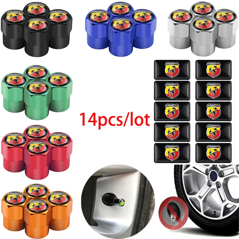 

4pcs Aluminum alloy Emblem Car Tire Valve Cap Tyre Air Stems Caps for Fiat 500 Punto Bravo Stilo Panda Abarth Auto Accessories