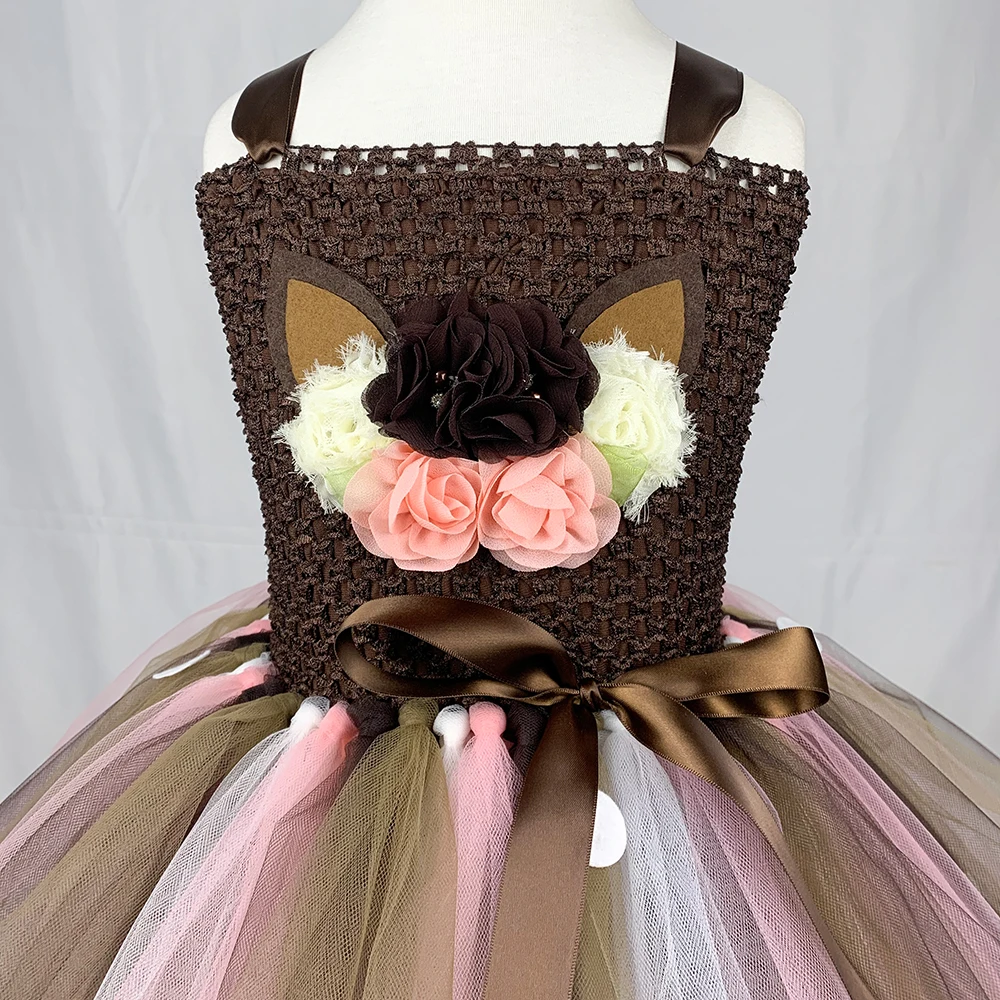 Костюм с мультяшным оленем повязкой на голову детская балетная пачка цветами для