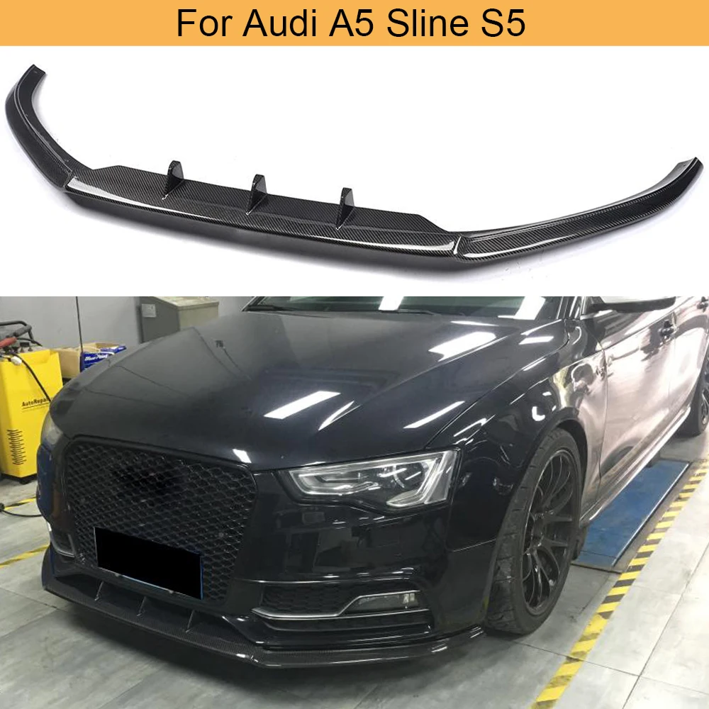 Передний бампер из углеродного волокна спойлер разветвители для Audi A5 Sline S5 Sedan Coupe