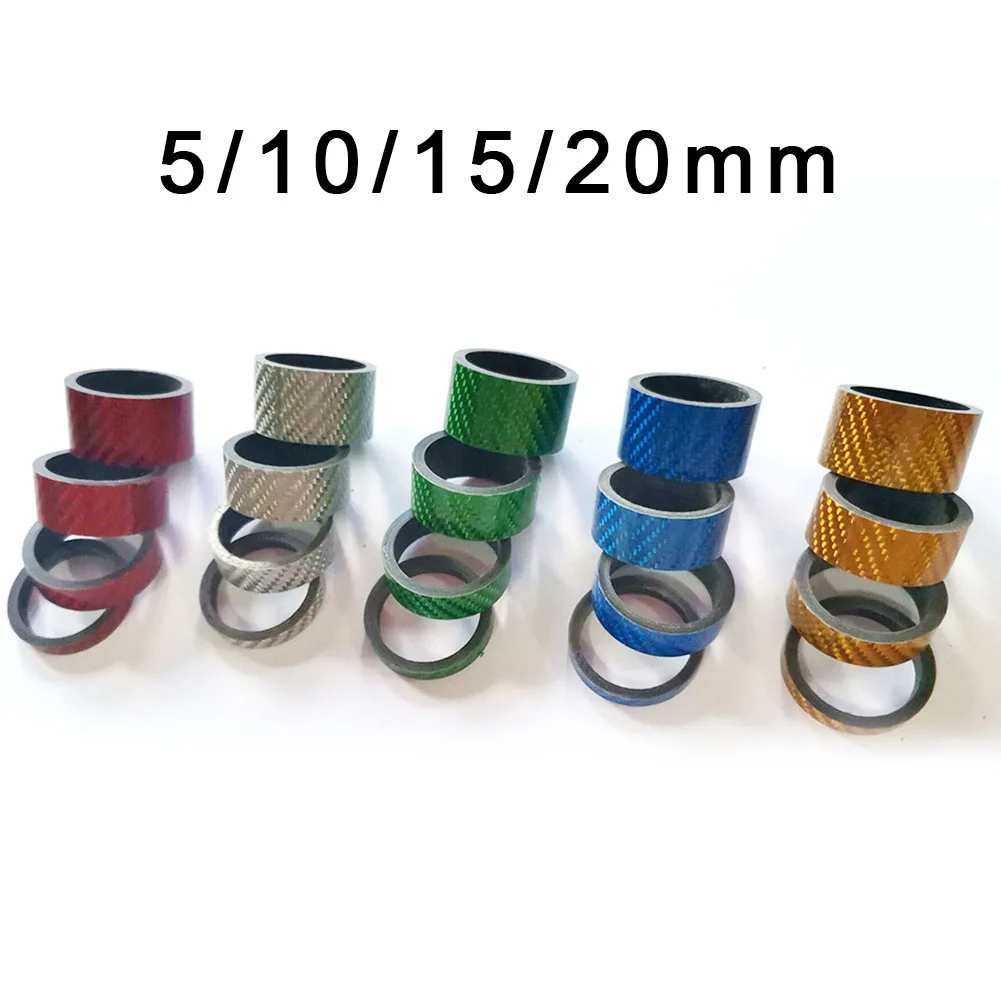 

4pcs 5-20mm Stem Spacer Replacement Ultra Light Bike Bicycle Stem Full Carbon Fiber Spacers 28.6mm Multi-color