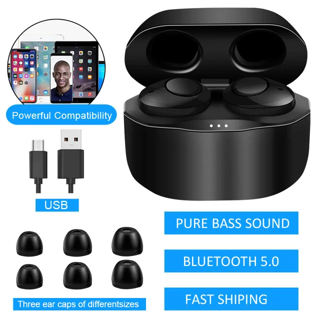 T20 наушники вкладыши TWS с Беспроводной Bluetooth 5 0 гарнитура зарядным устройством