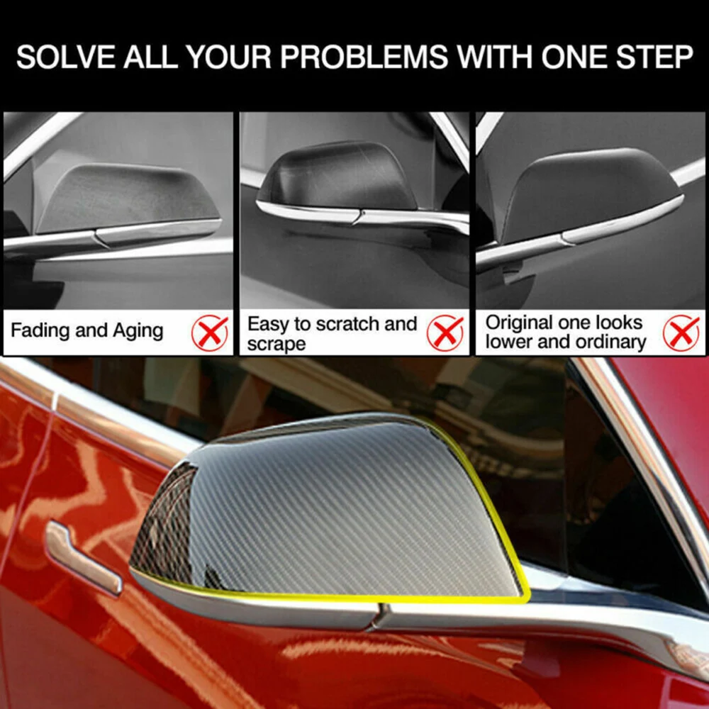 2 шт. для Tesla модель 3 2018 2019 боковое зеркало заднего вида чехол накладка ABS