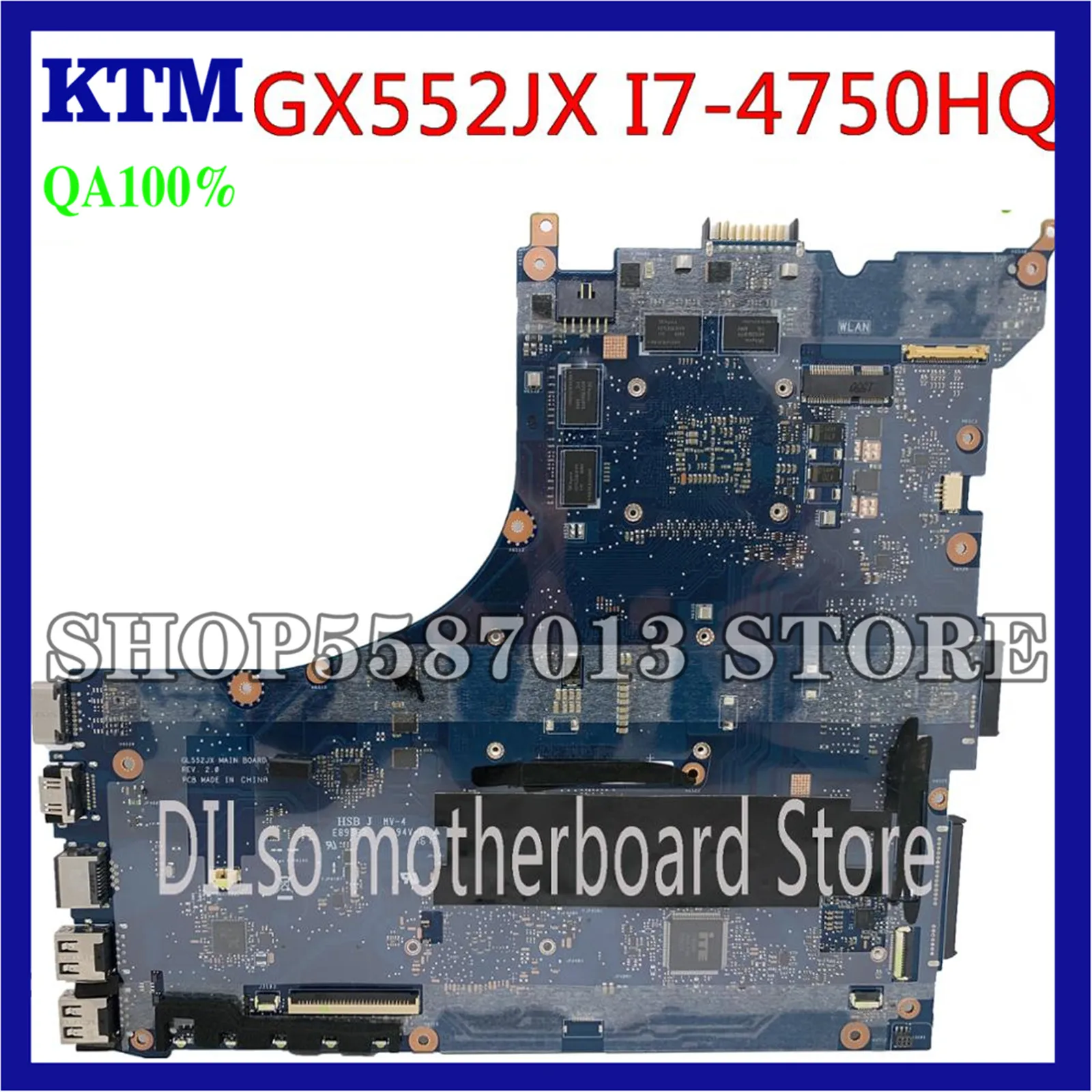 

KEFU GL552JX Mainboard For ASUS ZX50J ZX50JX GL552J GL552JX Laptop Motherboard I7-4750HQ GTX950M-4G Test work 100%!!!
