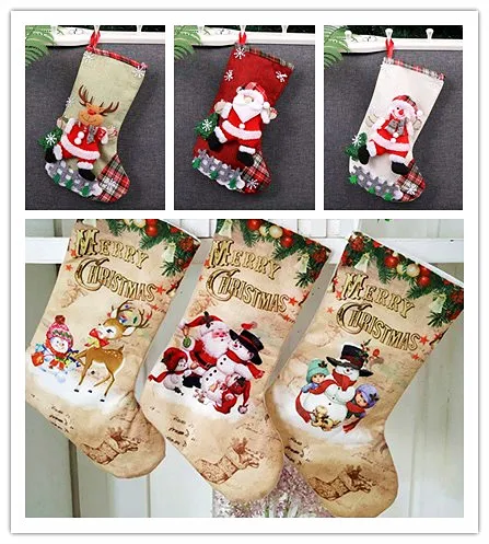 1 шт. рождественские чулки маленькие тканевые сапоги подарочные сумки вечерние