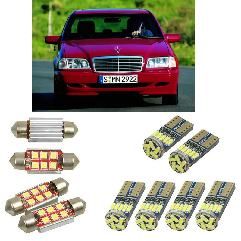 

Сверхъяркие Внутренние светодиодные автомобильные фары для mercedes c class w202, лампы для седанов, подсветка номерного знака