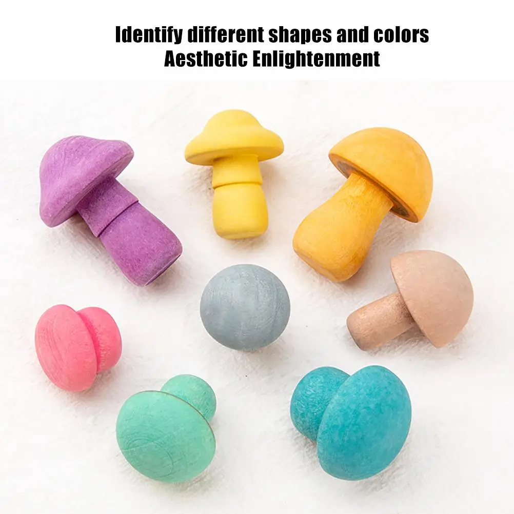 

Wooden Mushroom Toy Educational Puzzle Mushroom Picking Game Toys Sorting Puzzle Game Toys for Baby Toys