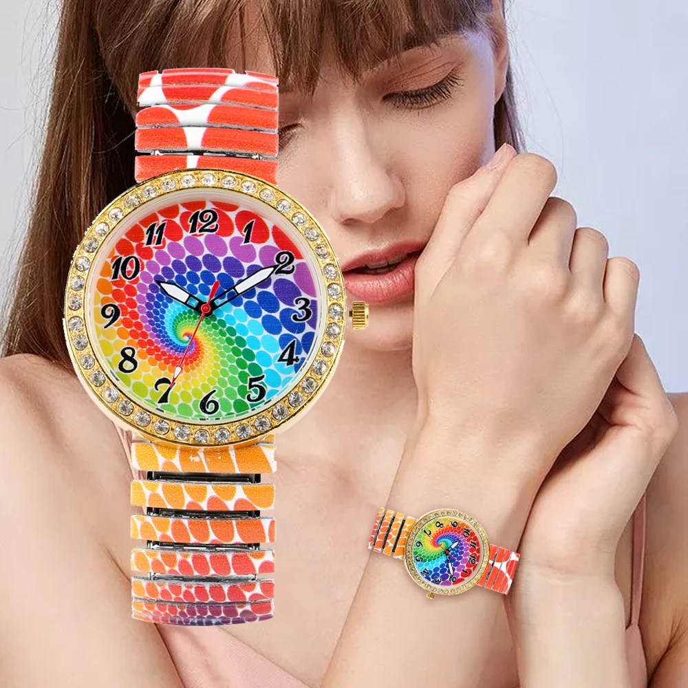 Женские кварцевые часы без пряжки с эластичным ремешком женские наручные