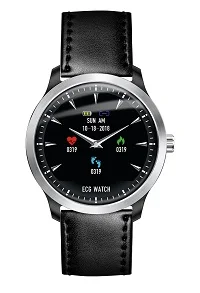 Black Leather YOCUBY N58 ЭКГ PPG мужские Смарт-часы с электрокардиограммой измерения мужчин t, водонепроницаемый монитор сердечного ритма сна фитнес-трекер - Цвет: Black Leather