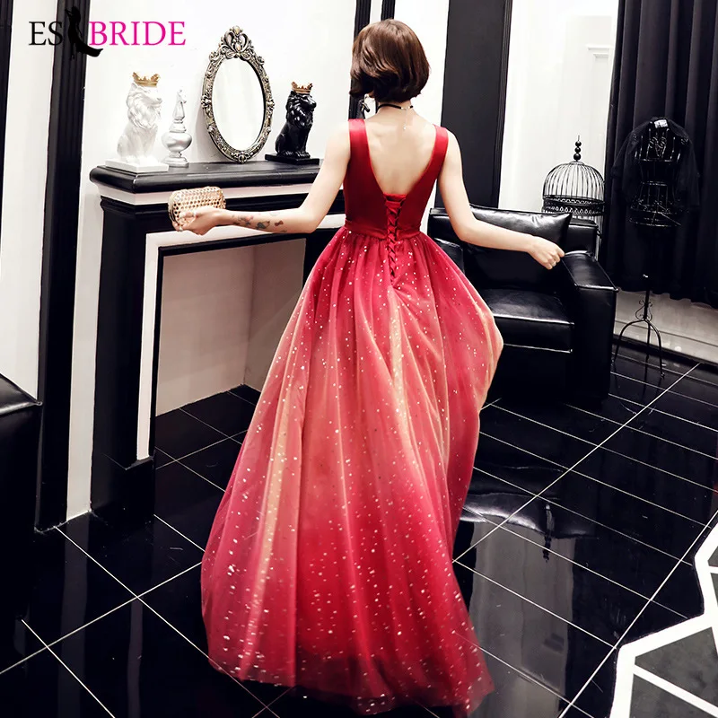 2019 реальное фото вечернее платье платья для женщин элегантное красное звездное