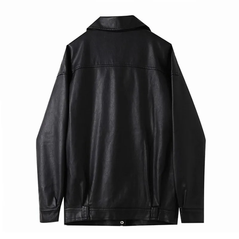 Женская куртка из искусственной кожи повседневные свободные Мотоциклетные