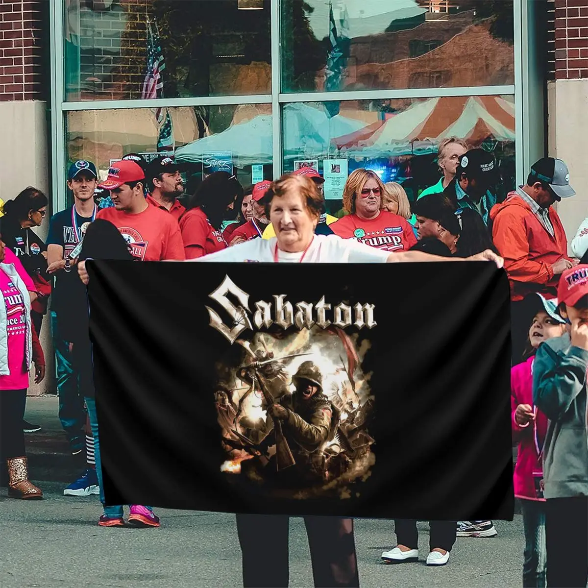 Новая Sabaton последний стенд одежда рок металлическая лента этнический Wom высокое